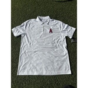 Los Angeles Angels MLB Nike Golf Polo Shirt Mens White Cerveza Modelo Logo